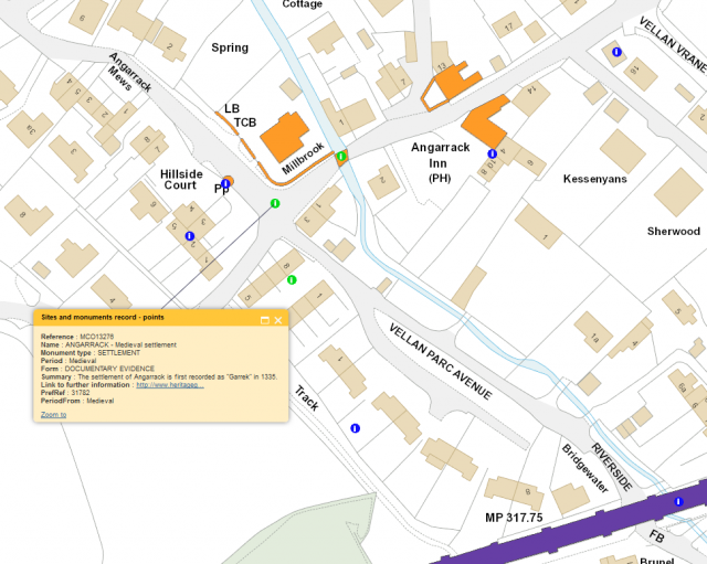 The settlement of Angarrack is first recorded as "Garrek" in 1335
